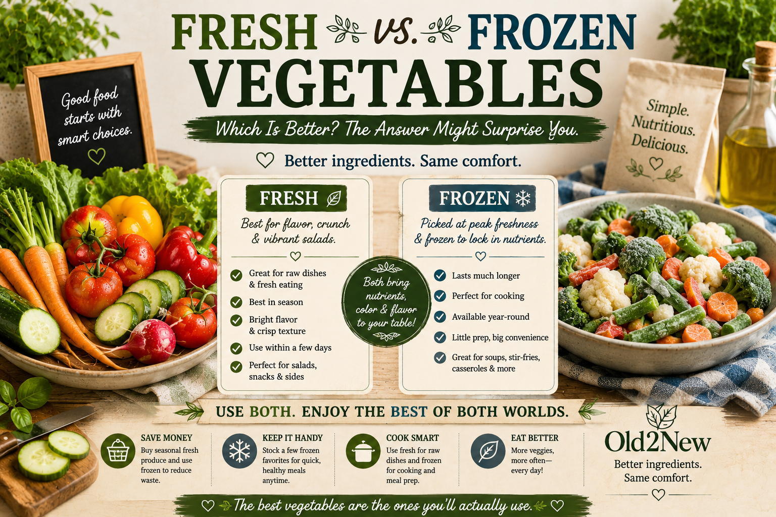 A well-organized grocery cart with whole grains, beans, seasonal produce, and versatile pantry staples